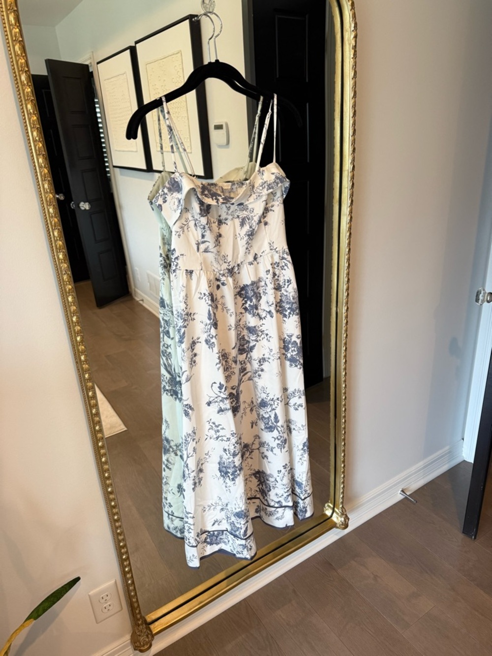 Baltic Born White and Blue Floral Midi Dress